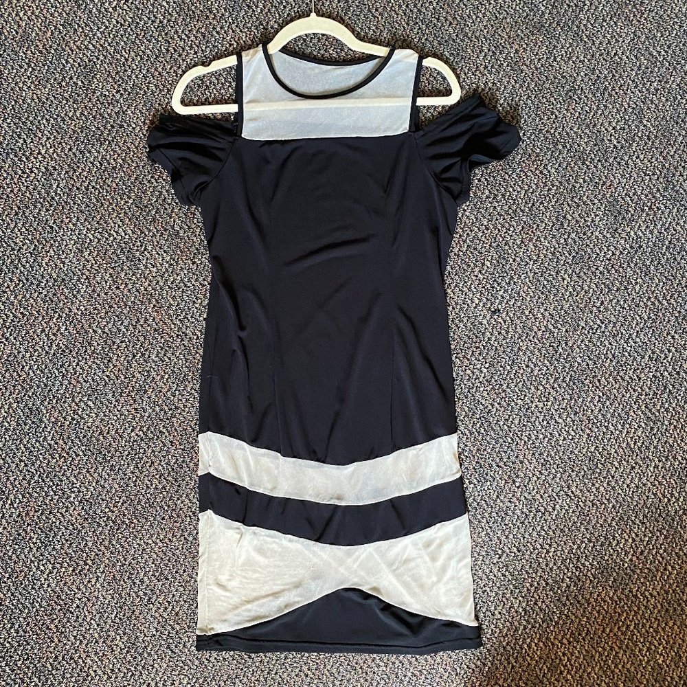 Black and White Shoulderless Dress
